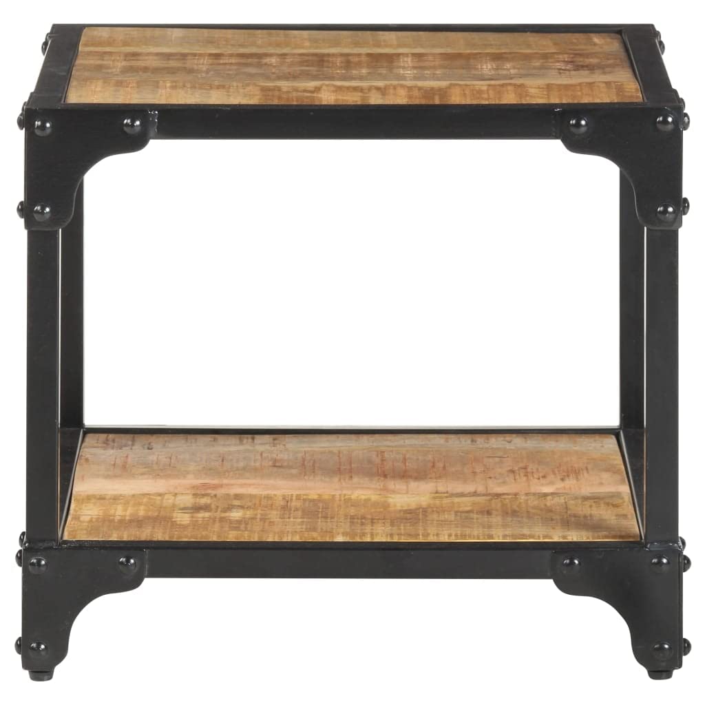 Furniking Coffee Table 15.7&quot;x15.7&quot;x14.2&quot; Solid Rough Mango Wood