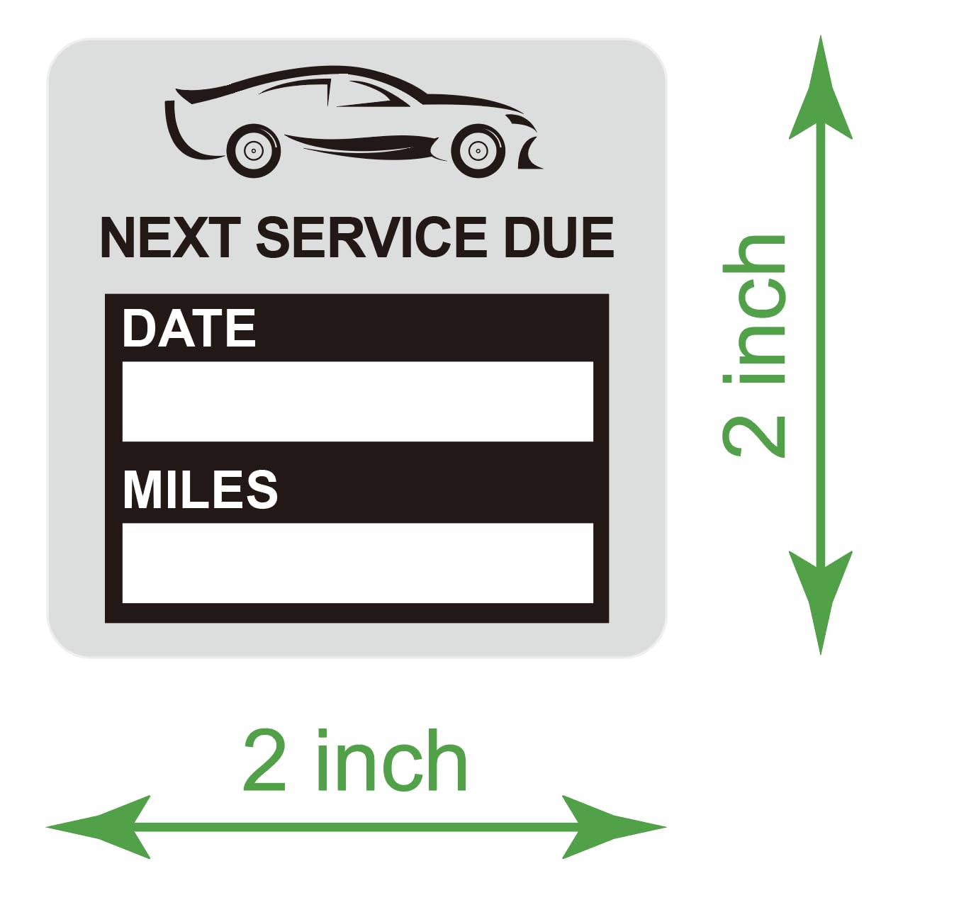 2X2 Inch Black 102 Pcs'Next Service Due' Static Cling Labels Easy Remove Oil Change Stickers - Static Cling Labels-Poskornwel