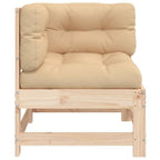 vidaXL Modular Corner Sofa - Solid Unfinished Pine Wood - Outdoor Sectional Set with Thickly Padded Cushions - Easy Assembly - 242.5lb Capacity - Rustic and Sturdy Garden Furniture