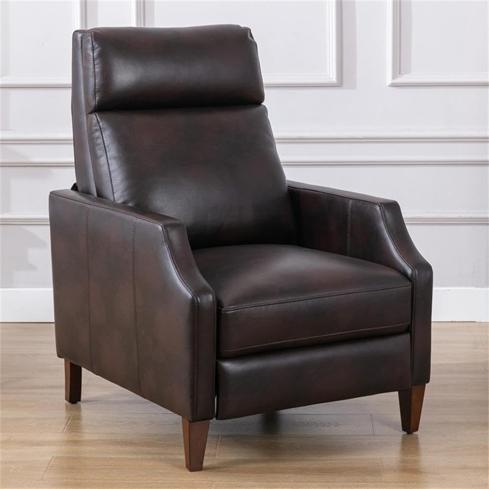 Comfort Pointe Balantyne Burnished Brown Faux Leather Push Back Recliner With Clip Arm