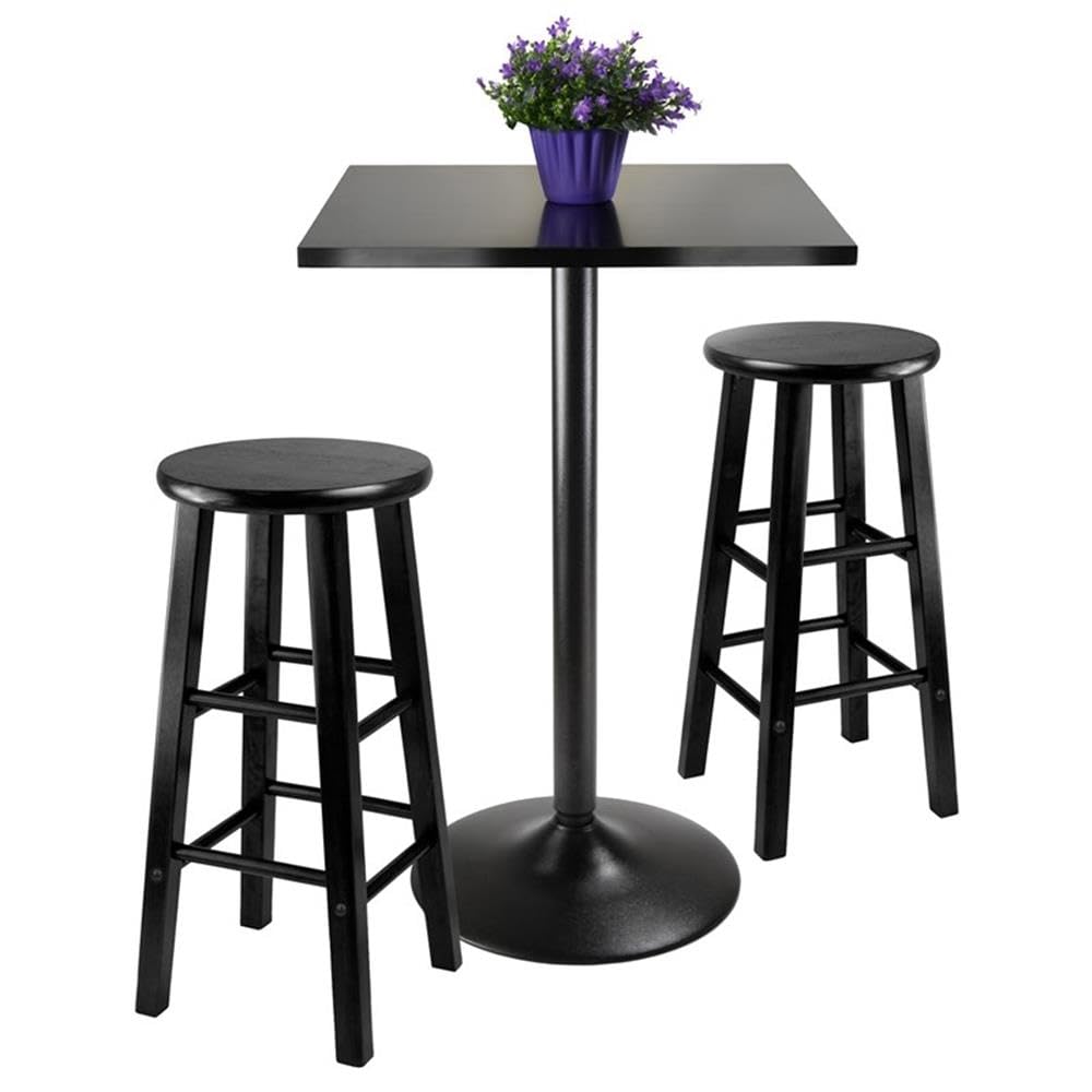 Winsome Obsidian 3-Piece Pub Table Set