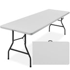Best Choice Products 8Ft Plastic Folding Table, Indoor Outdoor Heavy Duty Portable W/Handle, Lock For Picnic, Party, Pong, Camping - Light Gray