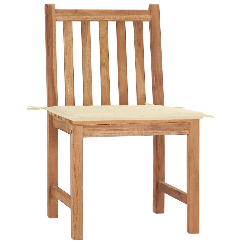 vidaXL Solid Teak Wood Patio Chairs - Thumbnail 4