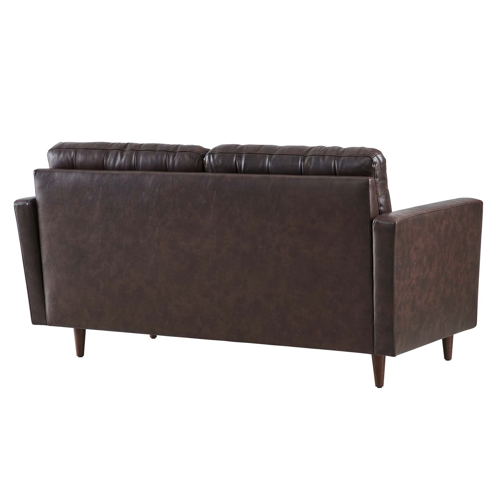 Modway Exalt Leather Tufted Loveseat In Brown