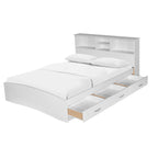 Better Home Products California Wooden Queen Captains Bed in White