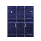 Acme Cargo Full Over Full Bunk Bed With Built-In Ladder In Blue Metal