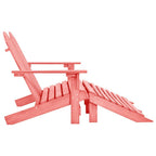 vidaXL 2-Seater Patio Adirondack Chair and Ottoman Set in Solid Fir Wood, Pink, Weather-Resistant, Detachable Ottomans, Ideal for Garden, Patio and Deck