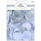 Amscan Silver & White Fabric Confetti Petals - 2'' (Pack of 300) - Elegant Table Decorations for Weddings, Events & DIY Crafts