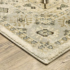 HomeRoots 508858 6 x 9 ft. Beige Gray Tan & Brown Oriental Power Loom Stain Resistant Rectangle Area Rug