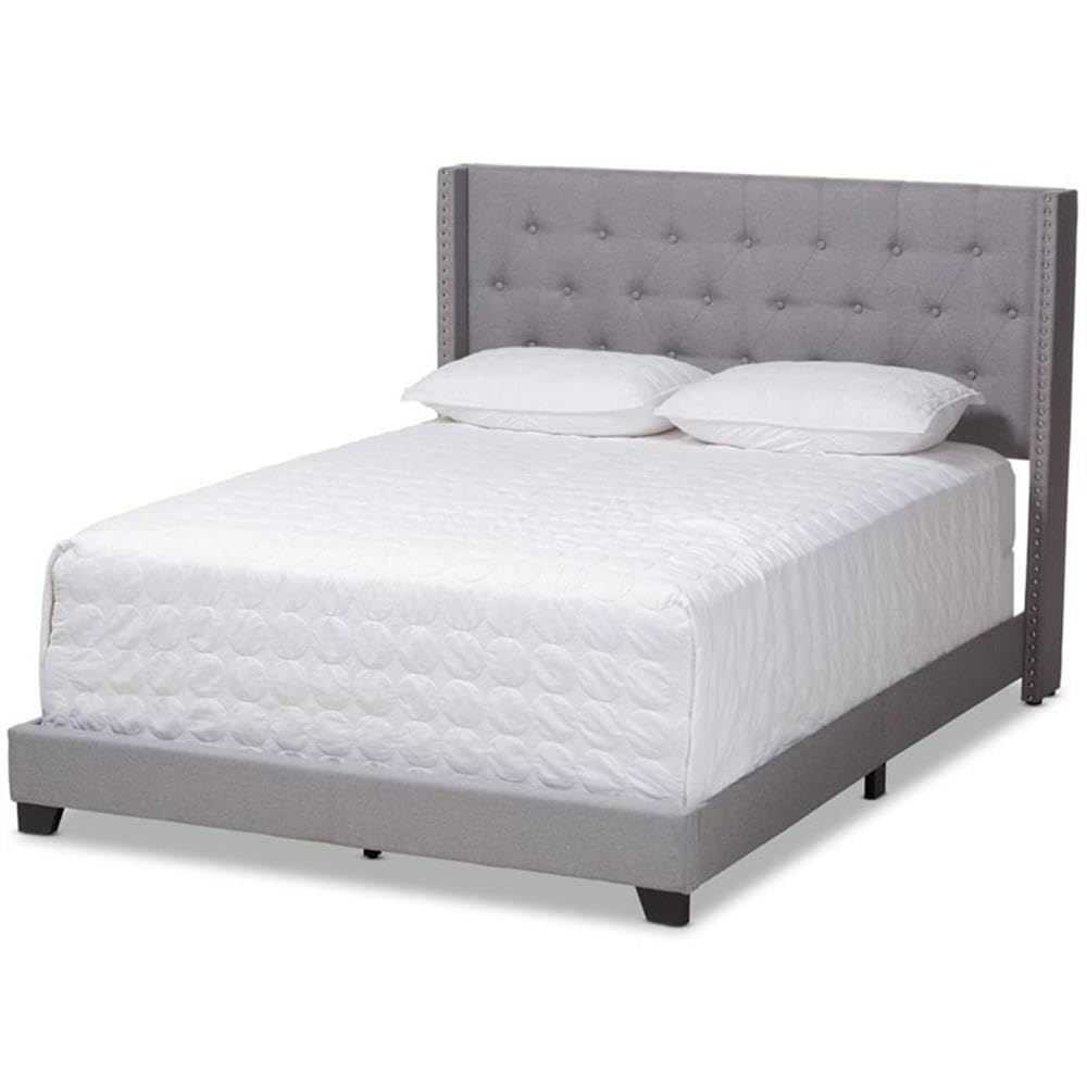 Baxton Studio Brady Upholstered Queen Size Bed - Thumbnail 2