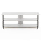 Furinno Sully 3-Tier Stand for TV up to 48 Inch, White Oak/Chrome