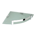 BathEye WallMounted Frosted Glass Corner Shelf, Chrome Finish, 9X9 Inch, Bathroom Storage Organiser (12Inch)