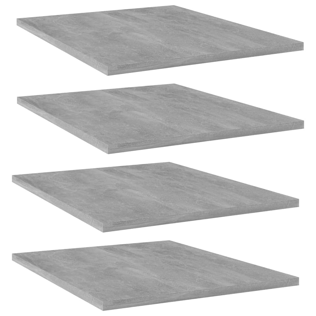 vidaXL 4 pcs Concrete Gray Bookshelf Boards | Simplistic Design | Versatile Use | Easy to Clean | Engineered Wood