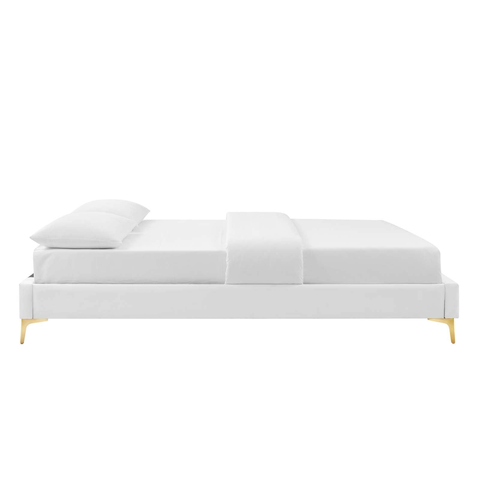 Modway Mod-6275-Whi Sutton Queen Performance Velvet Bed Frame, White