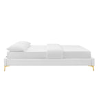 Modway Mod-6305-Whi Sutton Twin Performance Velvet Bed Frame, White