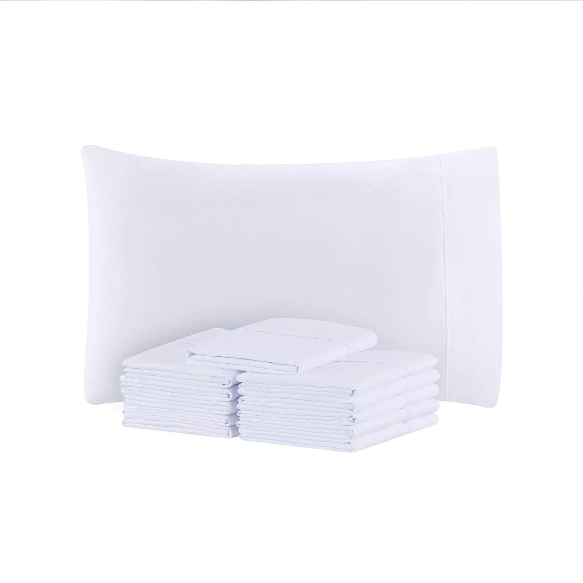 Arkwright Bulk Microfiber Queen Pillow Cases - Pack Of 12 - Soft Hypoallergenic Pillowcases And Bedding Essentials For Hosts And