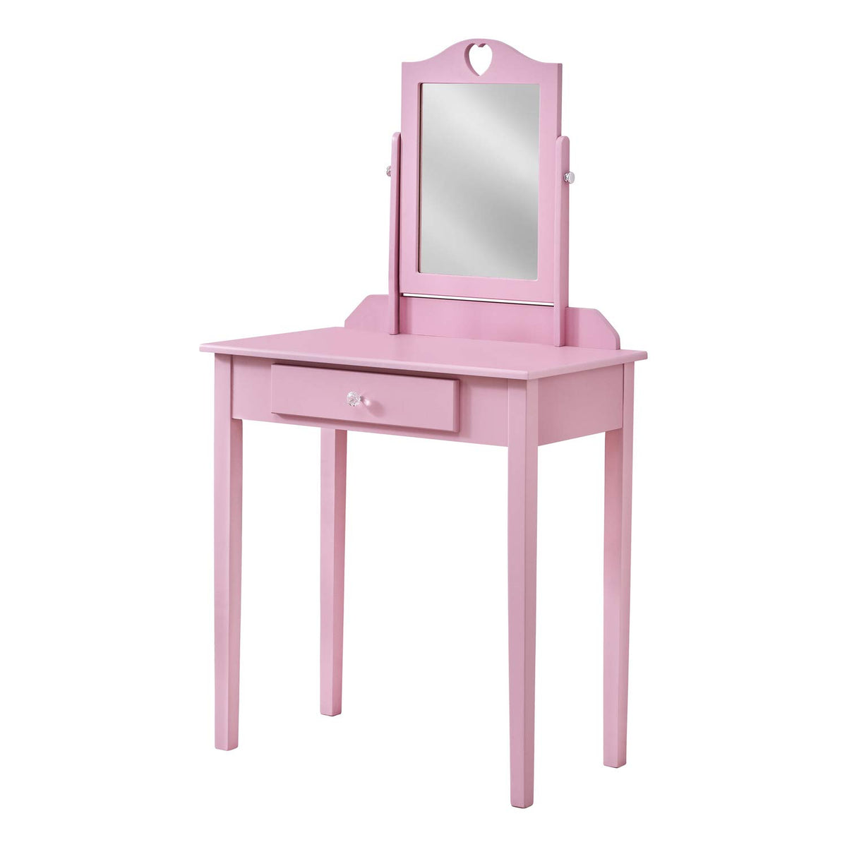 Monarch Specialties I 3328 Vanity, Desk, Makeup Table, Organizer, Dressing Table, Bedroom, Wood, Laminate, Pink, Contemporary, Modern