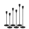 6Pcs Matte Black Candlestick Holders, Tall Taper Candelabra Stands fits 3/4 inch Thick Pillar Candle Stick, Elegant Decor Set fo