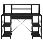Acme Amiel Wooden 1-Drawer Writing Desk with Small Hutch in Black