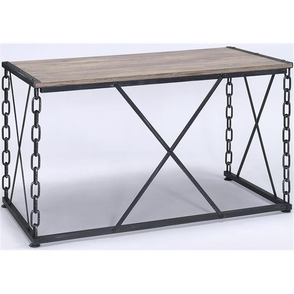 Acme Jodie Console Table in Rustic Oak & Black Finish