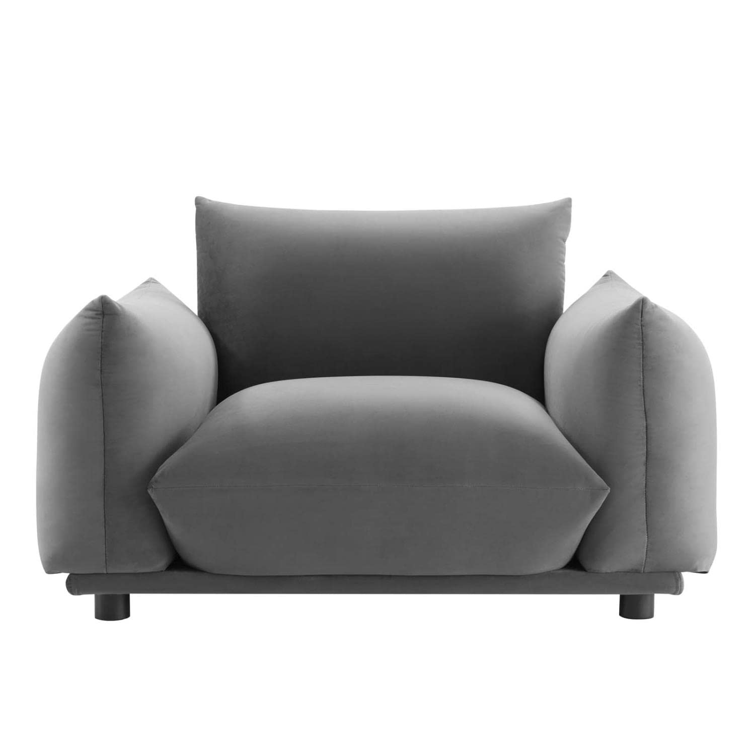 Modway Copious Performance Velvet Armchair in Gray