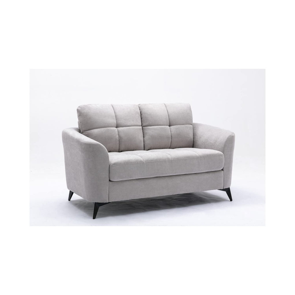 Lilola Home Callie Light Gray Velvet Fabric Loveseat