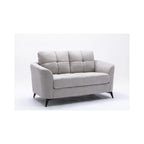 Lilola Home Callie Light Gray Velvet Fabric Loveseat