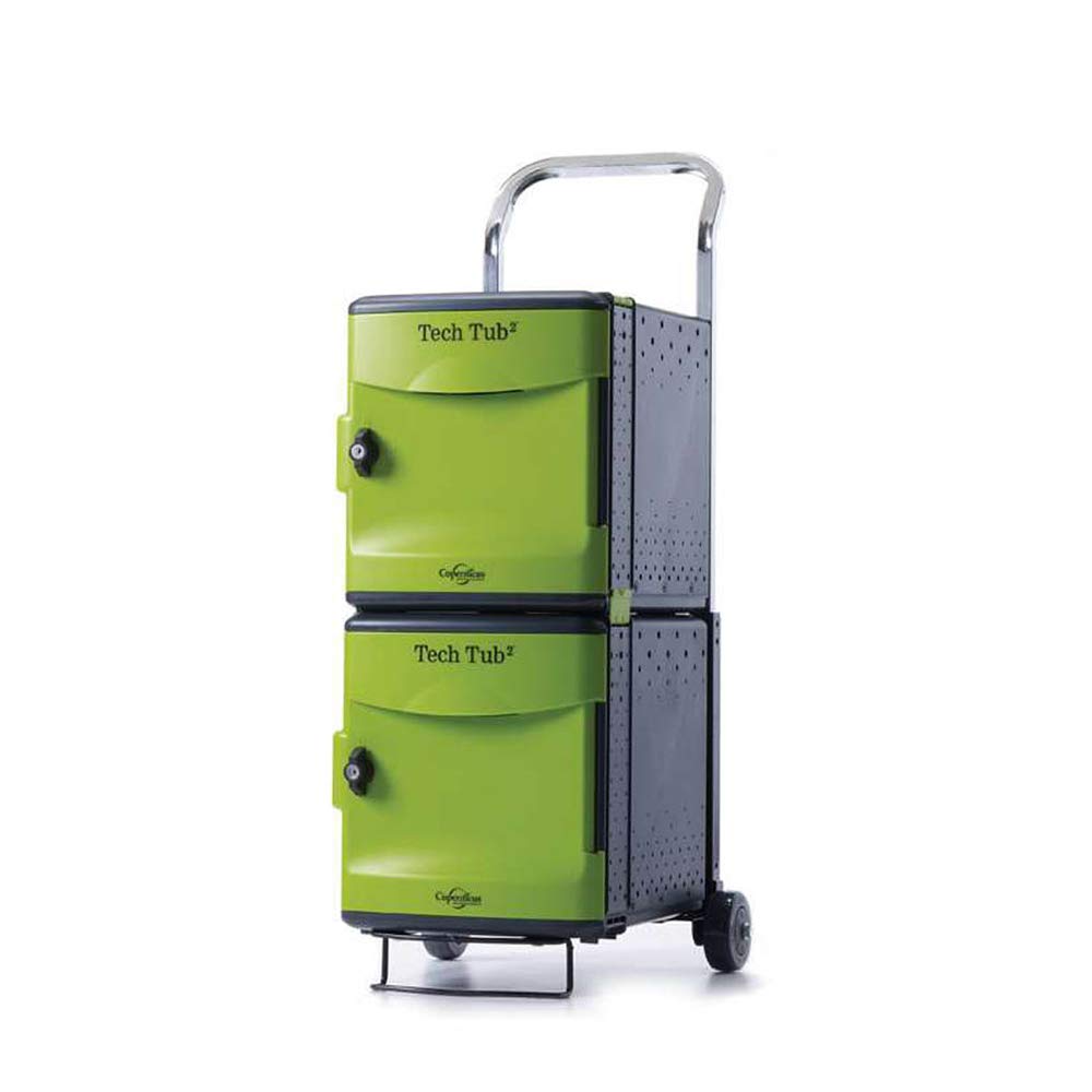 Copernicus Tech Tub2 School Chromebook Charging Trolley with Adjustable Handle - Holds 10 Devices