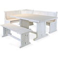Pemberly Row 75' X 56' Farmhouse Wood Breakfast Nook Set With Storage, Reversable Benche, L-Shaped Corner Bench, For Dining Ro