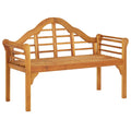vidaXL Outdoor Patio Bench 49.2", Solid Acacia Wood with Oil Finish, Comfortable Seating, Garden Furniture in Brown.
