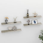 vidaXL Wall Shelves 4 pcs, Modern Concrete Gray Design, Mountable MDF Shelves for Display & Storage, 23.6"x3.5"x1.2", Perfect for Home & Office