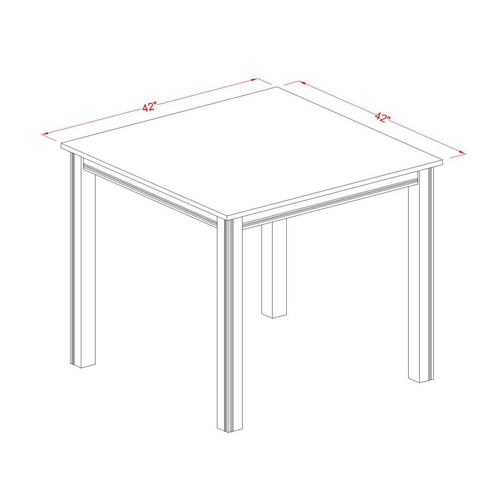 East West Furniture CFPB5-OAK-W 5 Piece Kitchen Counter Set Includes a Square Dining Room Table and 4 Dining Chairs, 42x42 Inch, Oak