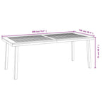 vidaXL Outdoor Patio Table - Large Solid Acacia Wood Dining Table with Stable Tabletop and Powder-Coated Metal Legs, Ideal for Garden or Deck - Brown