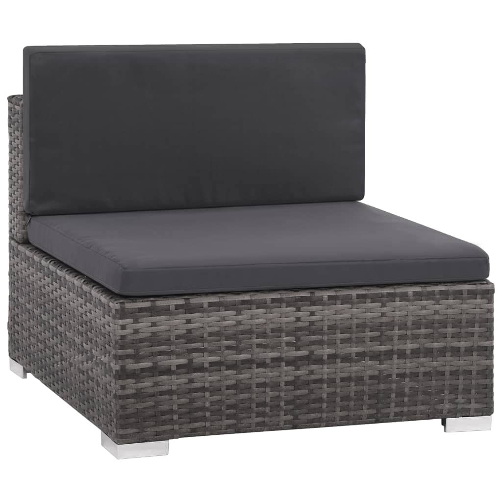 Hotyard 6 Piece Garden Lounge Set with Cushions Poly Rattan Grey