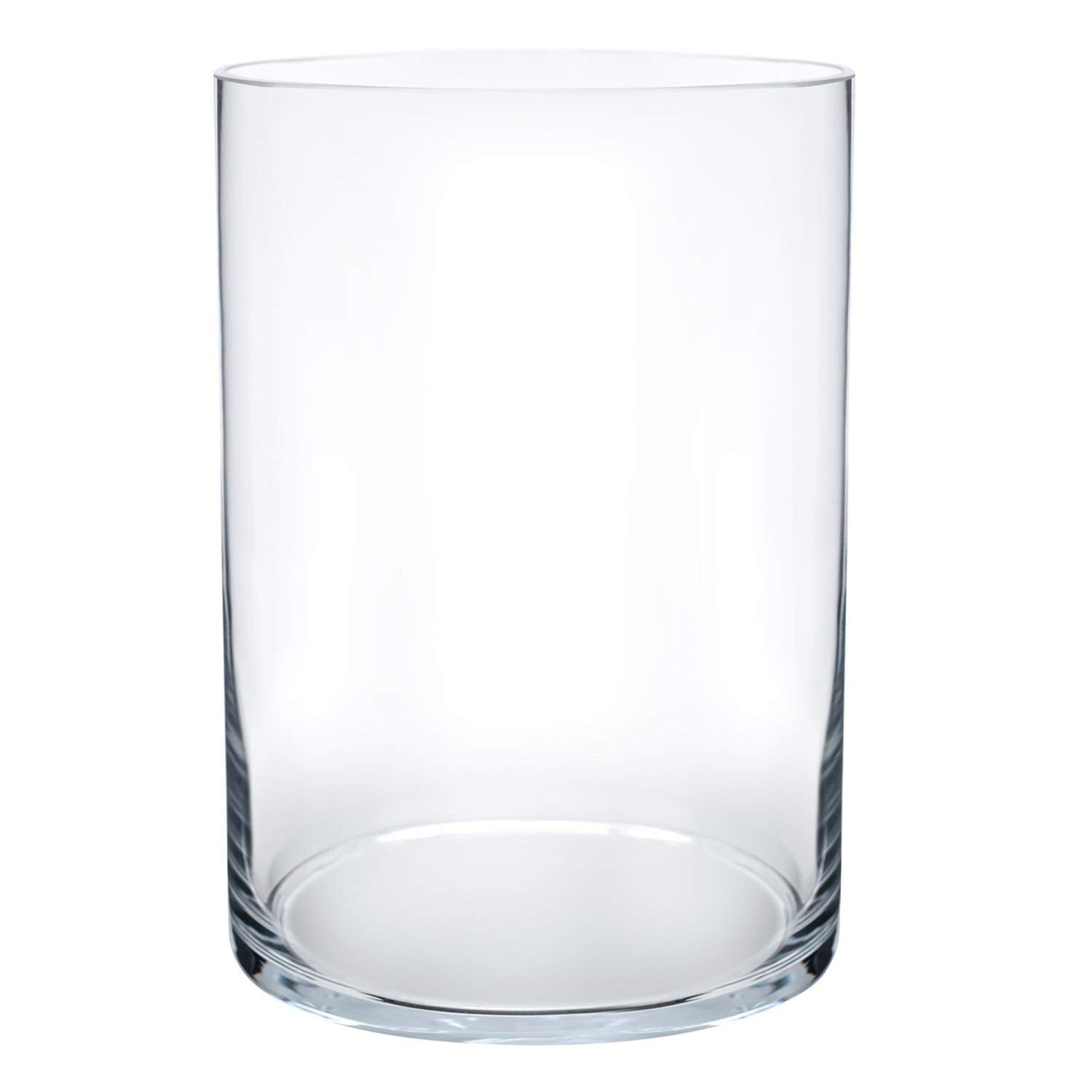 Royal Imports Flower Glass Vase Decorative Centerpiece for Home or Wedding - Cylinder Shape, 8 Tall, 5 Opening, Clear