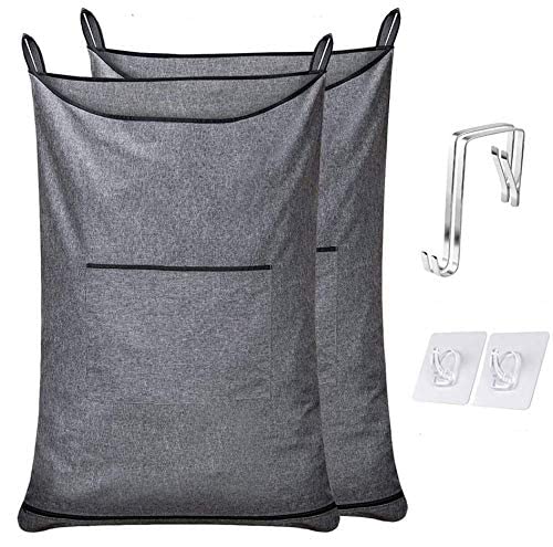 KINGSUSLAY XL Hanging Hamper, Over The Door Hamper with Free Hanging Hooks, Space Saving Hanging Laundry Hamper,36x22 Inch Over 