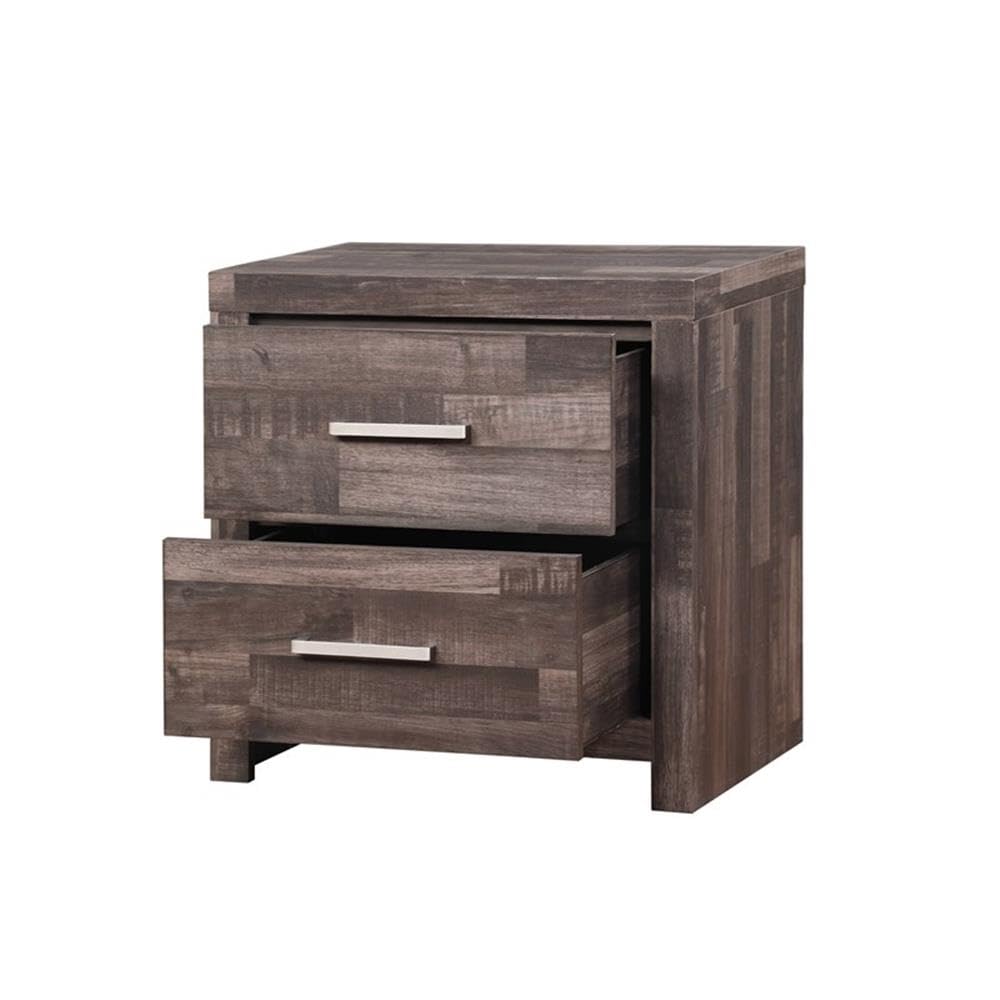 Acme Juniper Modern Composite Wood 2-Drawer Bedroom Nightstand in Dark Cherry