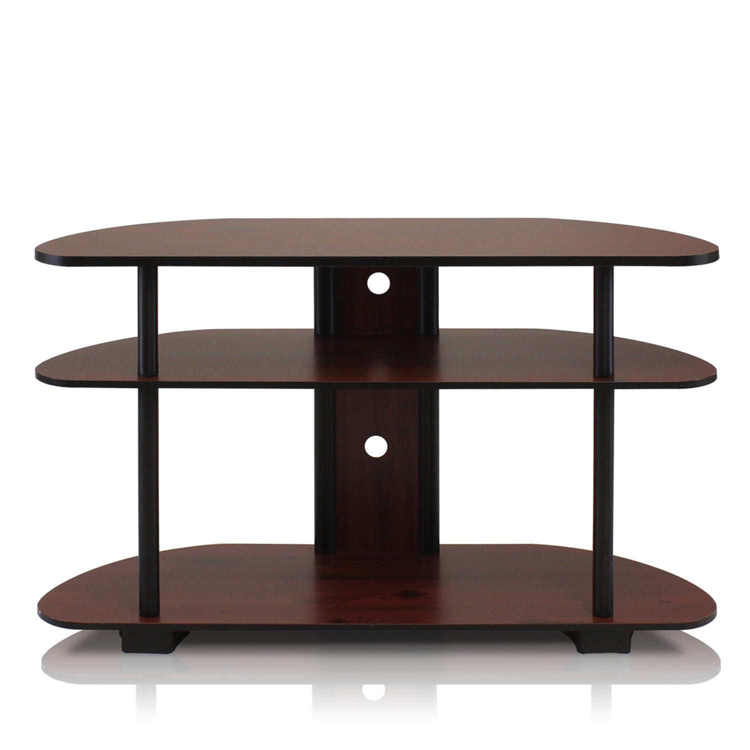 Furinno Turn-N-Tube 3-Tier Entertainment Center, Dark Cherry/Black