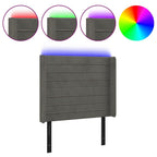 vidaXL LED Headboard, Upholstered Headboard for Bed Home, Bed Headboard with LED Light, Bedroom Furniture, Dark Gray 40.6"x6.3"x46.5"/50.4" Velvet