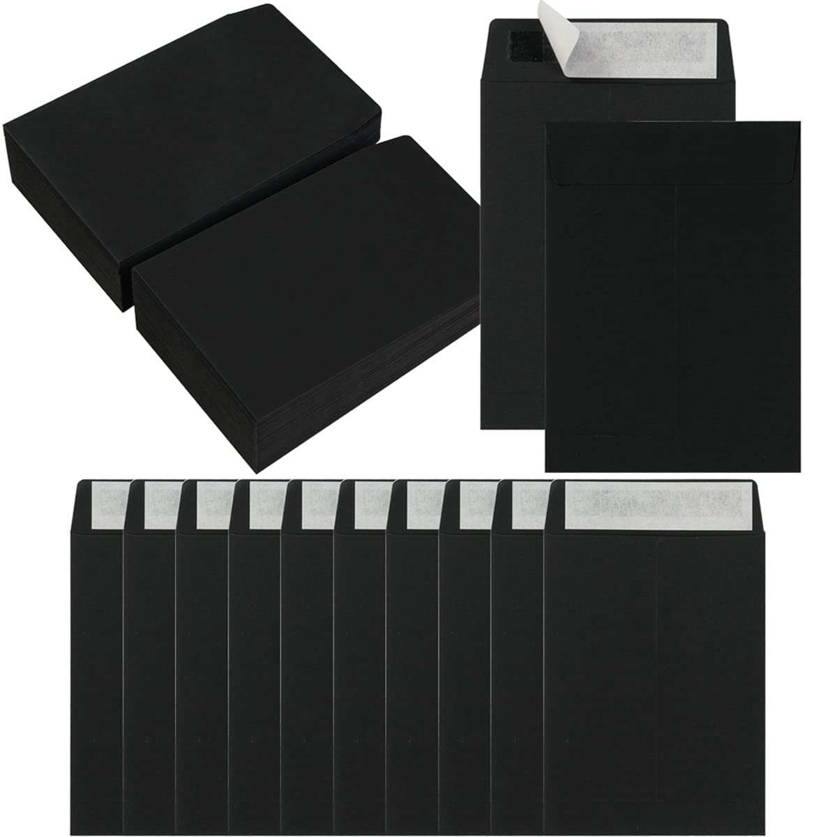 100 Pack Seed Envelopes Self-Adhesive Small Coin Envelopes Seed Storage Packets For Garden, Office Or Wedding Gift (Black, 3 1/4