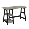 Convenience Concepts Designs2Go Trestle Desk with Shelves, 47, Faux Birch/Black