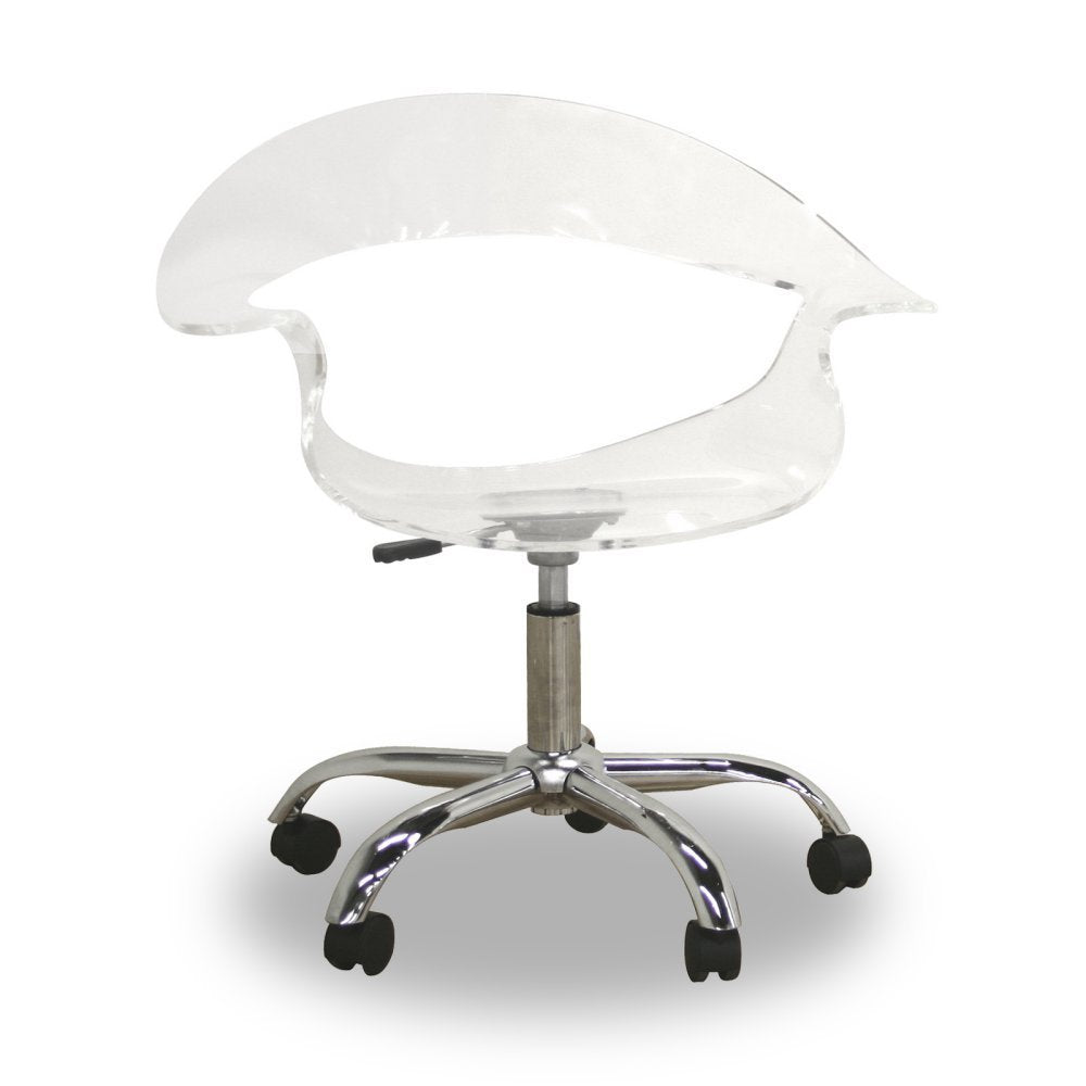 Baxton Studio Elia Clear Acrylic Height Adjustable Swivel Office Chair