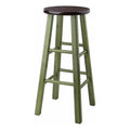 Winsome Wood Ivy Bar Stool, Rustic Green and Walnut, 29