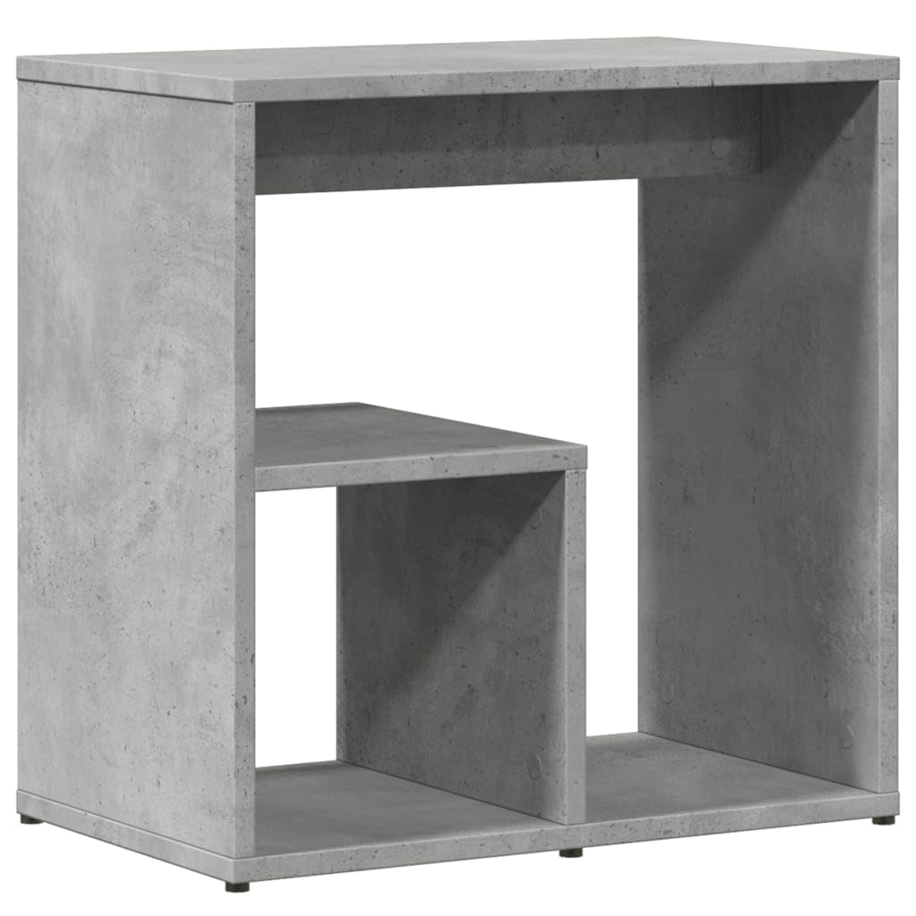 vidaXL Side Table Concrete Gray 19.7inchx11.8inchx19.7inch Engineered Wood