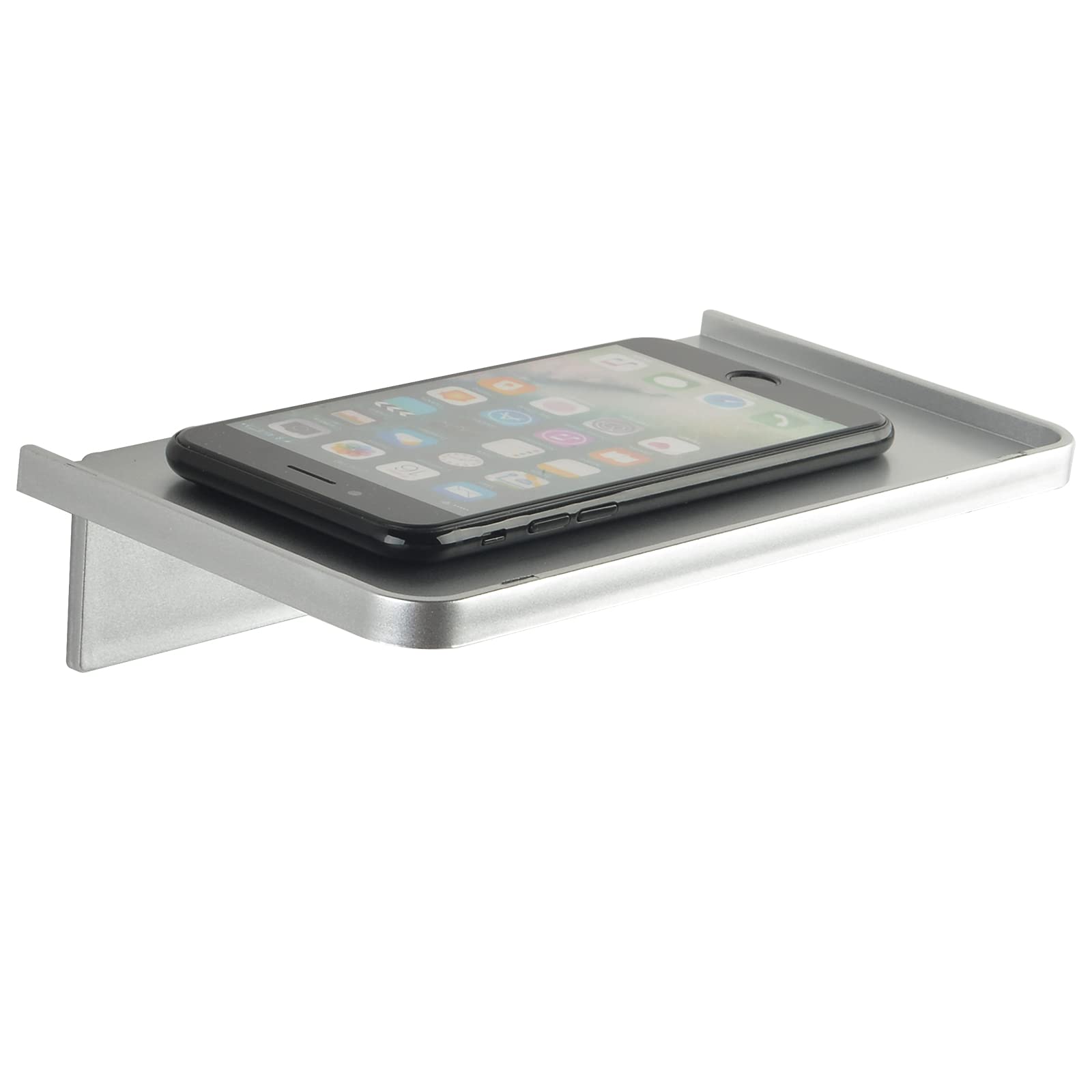 JDYOOMI Acrylic Floating Wall Shelves - Small Stick-on Wall Mounted Phone Shelf Holder Wipes Rack Smart Speaker Shelf for Bathro