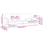 vidaXL 2-Seater Dark Gray Fabric Sofa Bed - Convertible Loveseat with Pillows for Living Room, Dorm, Apartment, Modern Design Sleeper Couch