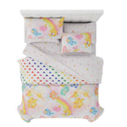 Franco Care Bears Classic Retro Rainbow Bedding 7 Piece Super Soft Comforter And Sheet Set With Sham, Full, (100% Official Licen