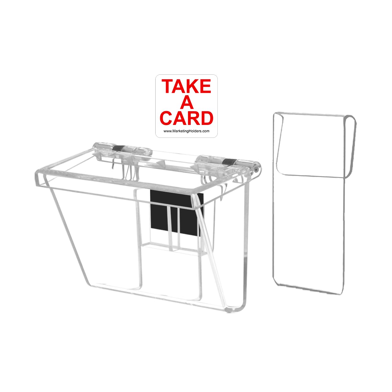 2 Pack Vehicle Business Card Holder With Lid And Window Hook Holds 3.5' X 2' Cards Or Other Small Printed Materials With Take