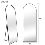 Floor Mirror, 64''X21'' Black Full Length Mirror, Arched Mirror Full Length, Freestanding Mirror, Arch Floor Length Mirror With