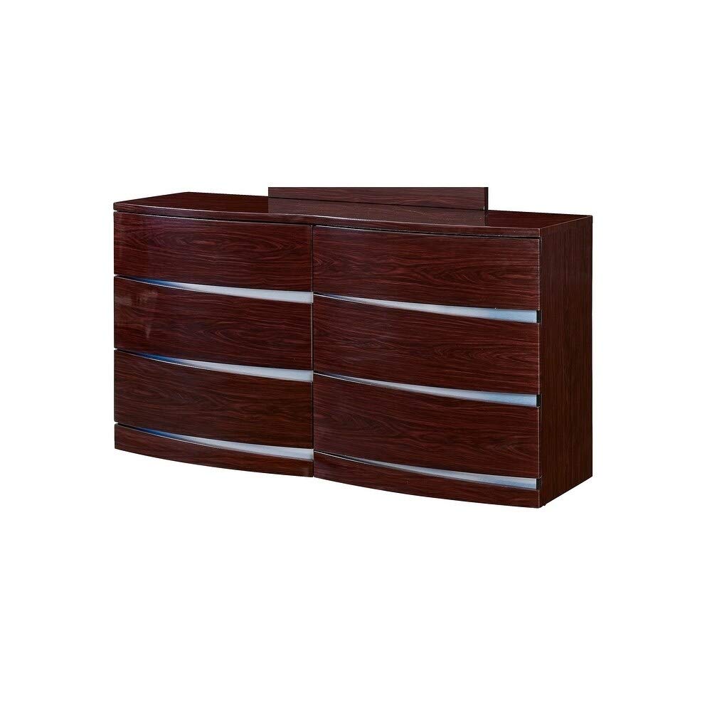 Global Furniture Aria/Aurora Collection Mdf/Wood Veneer Bedroom Set With Dresser, Wenge